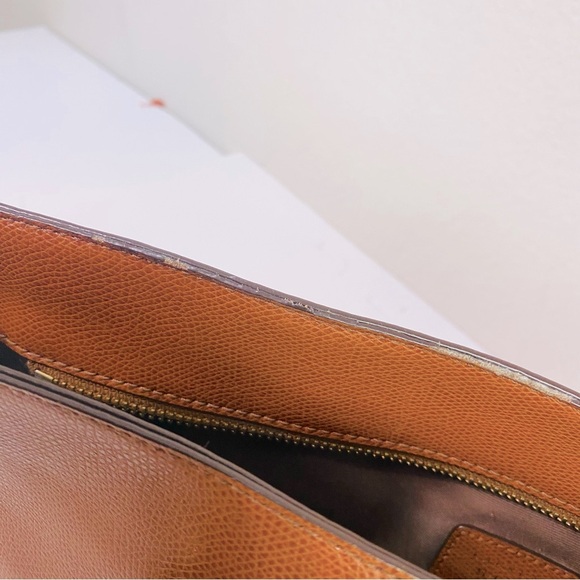 Lauren Ralph Lauren Whitney Pocket Brown Leather Tote 15” x 9” x 5” - Picture 10 of 12